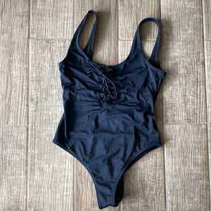 Black One Piece Swimsuit. Size M